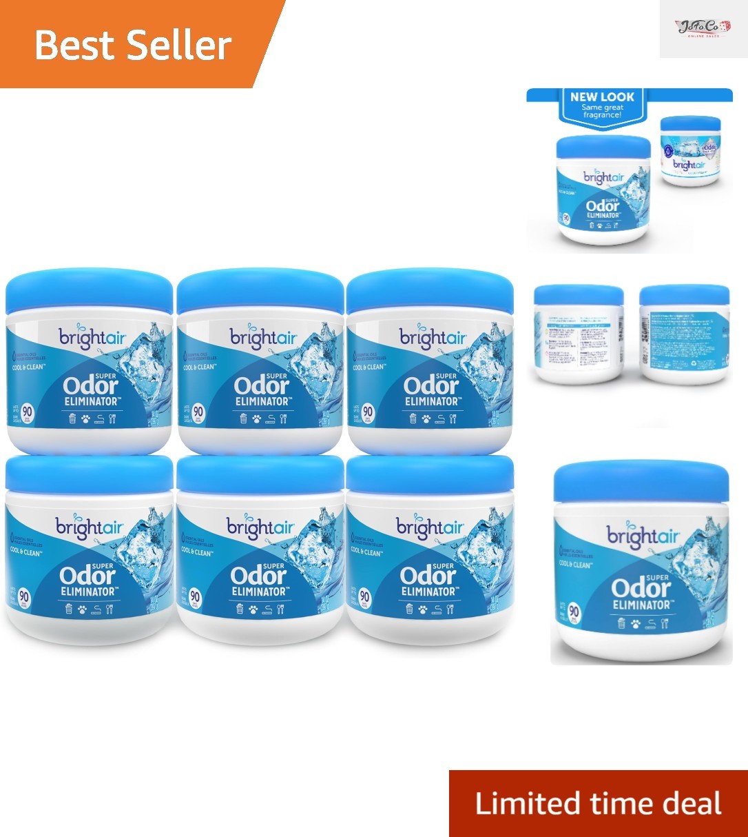 Super Odor Eliminator Gel 14 oz – Natural, 90 Days Lasting, 6-Pack Air Freshener