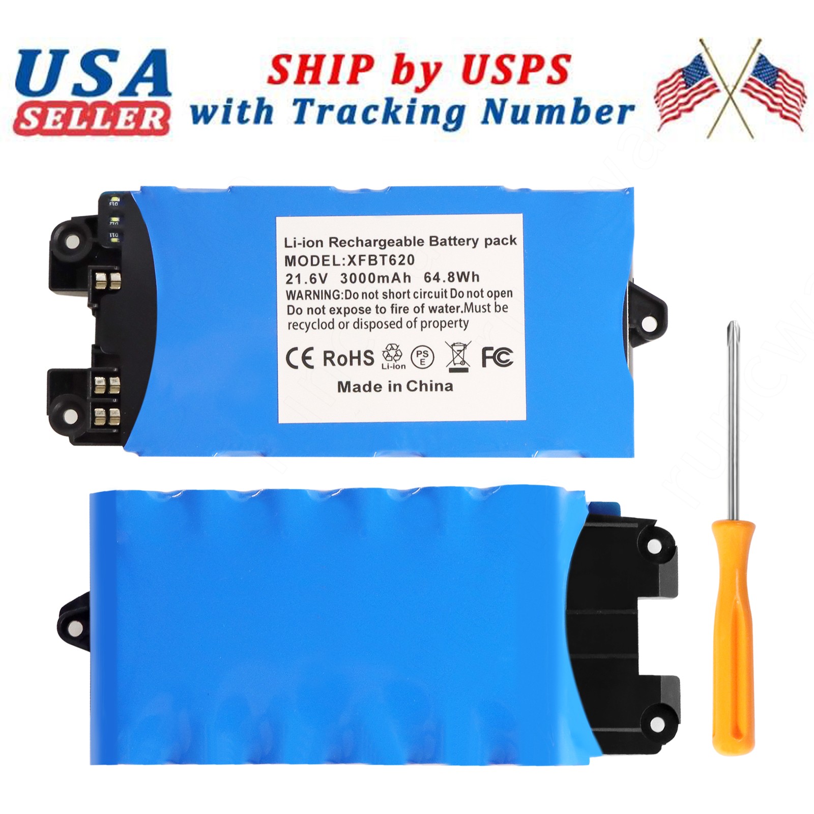 1/2PCS Vacuum Battery XFBT620 For Shark IX140,IX140H,IX141,IX141H,IX142,IX144AMZ