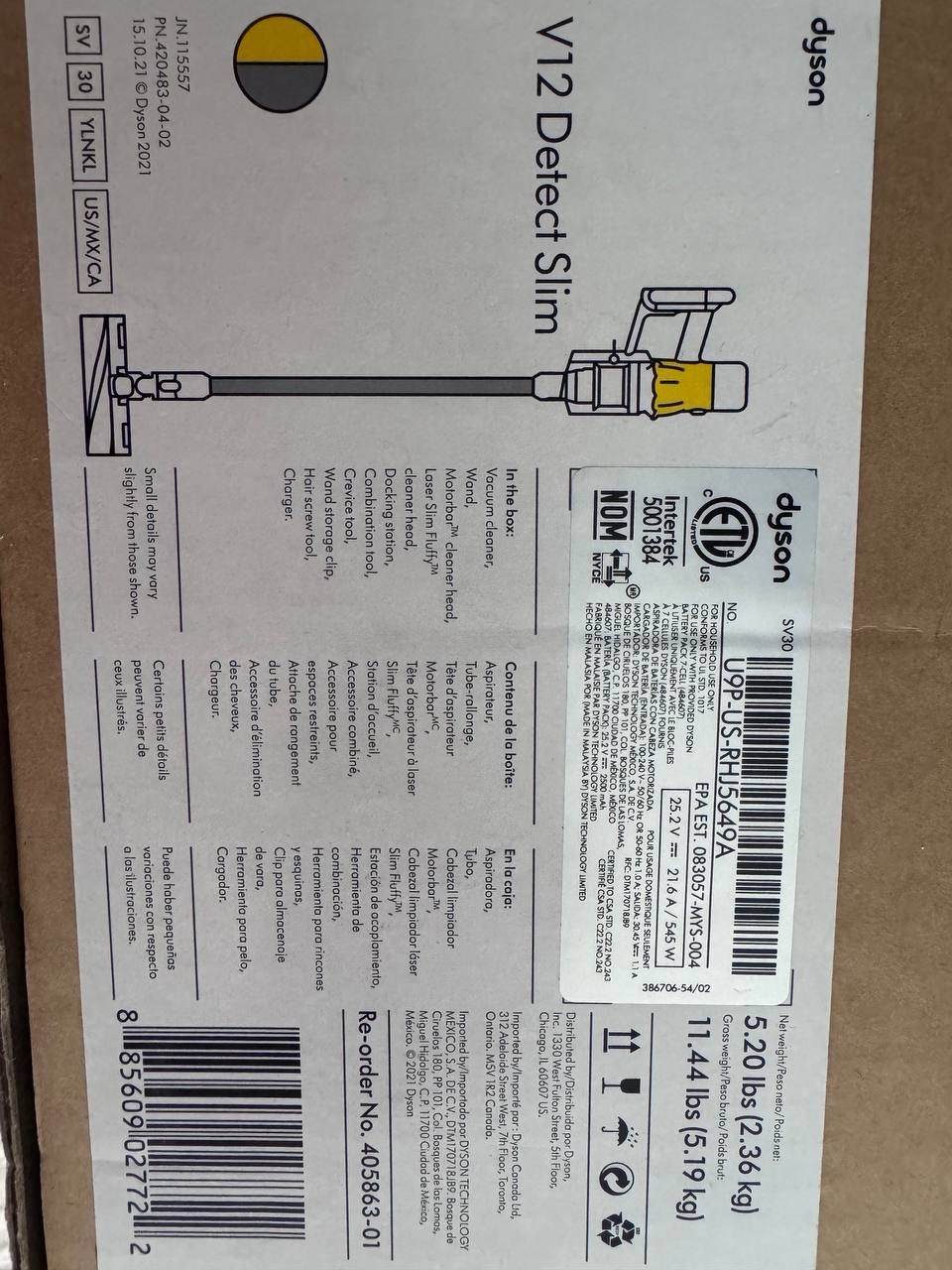 Dyson Dyson V12 Detect 405863-01 Stick Vacuum Cleaner