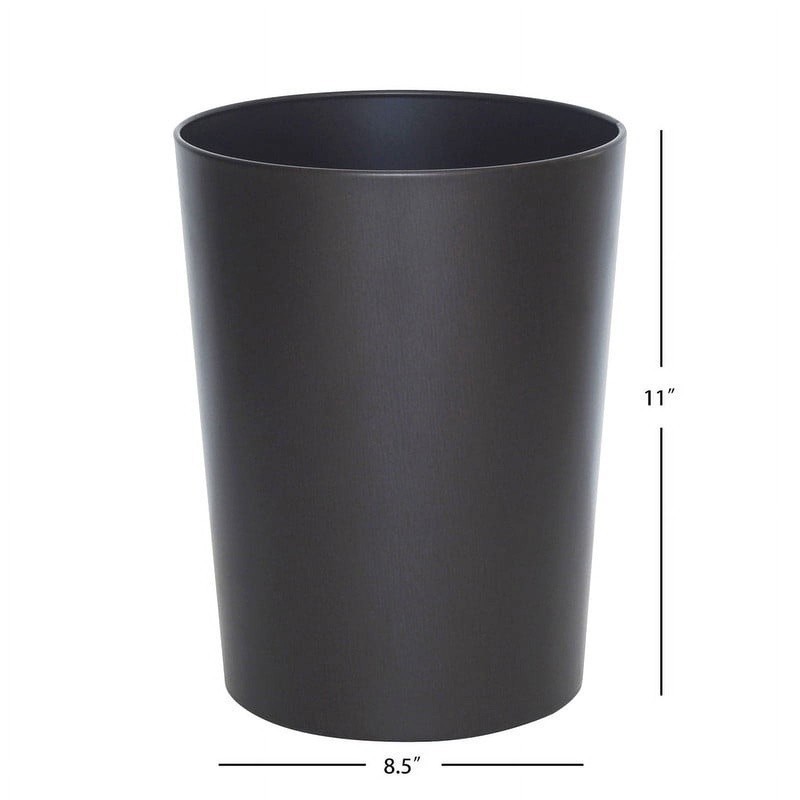 Bronze Metal Wastebasket Open Top Durable Trash Can Home Office Bathroom New