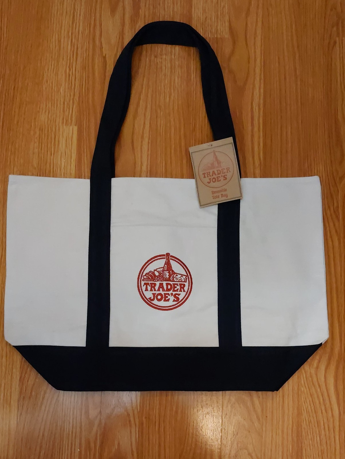 Trader Joe’s Canvas Large Tote Bag Navy Blue Brand NEW with Tag