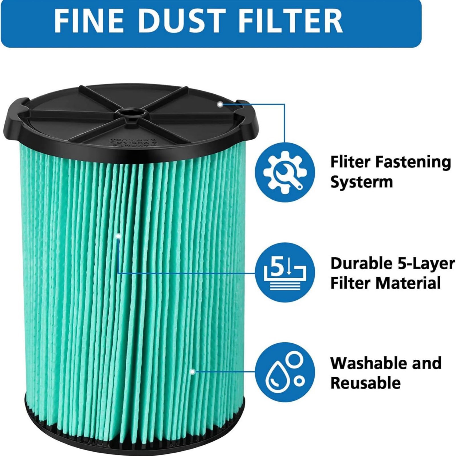 Filter Repair For VF6000 For Ridgid Vacs 5-20 Gallon Wet/Dry Vacuums: WD0671