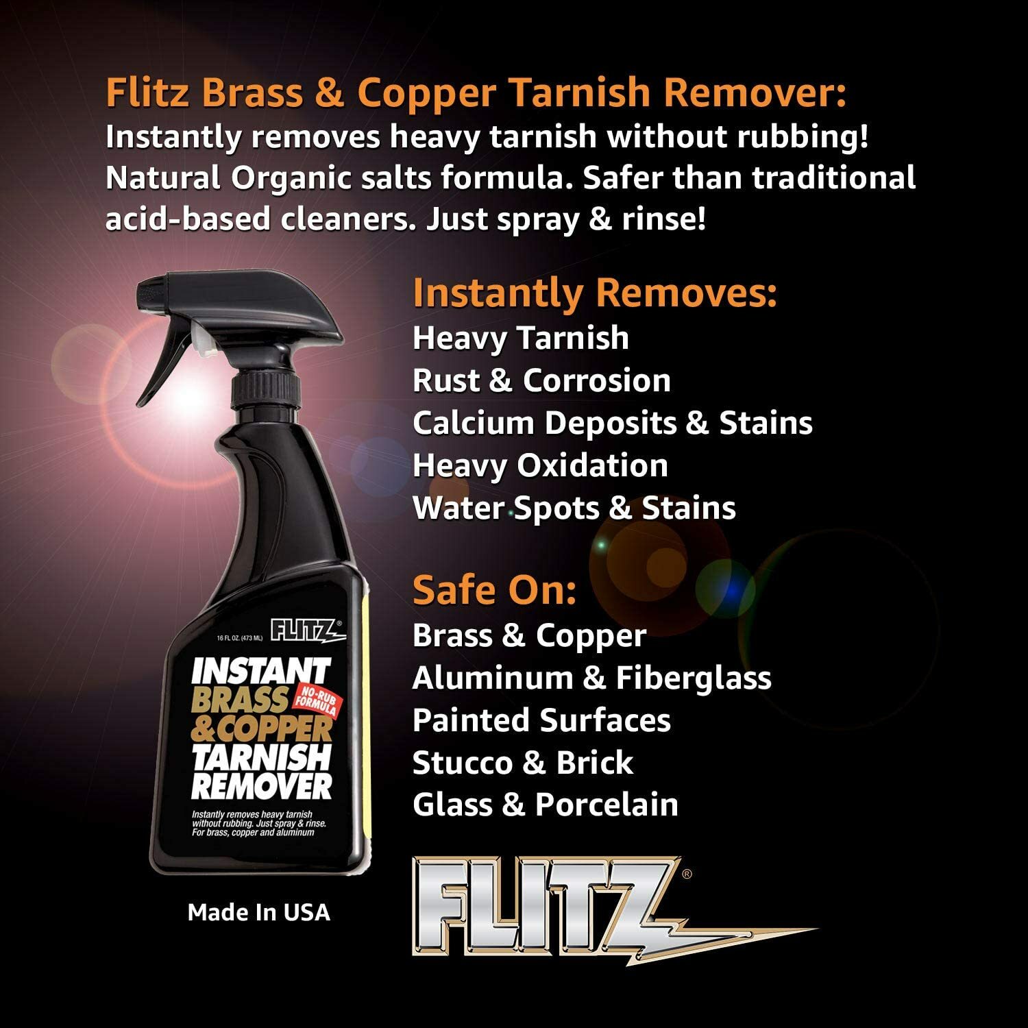 FLITZ Brass & Copper Tarnish Remover 1 Gallon/3785ml BC01810 (SEE VIDEO)