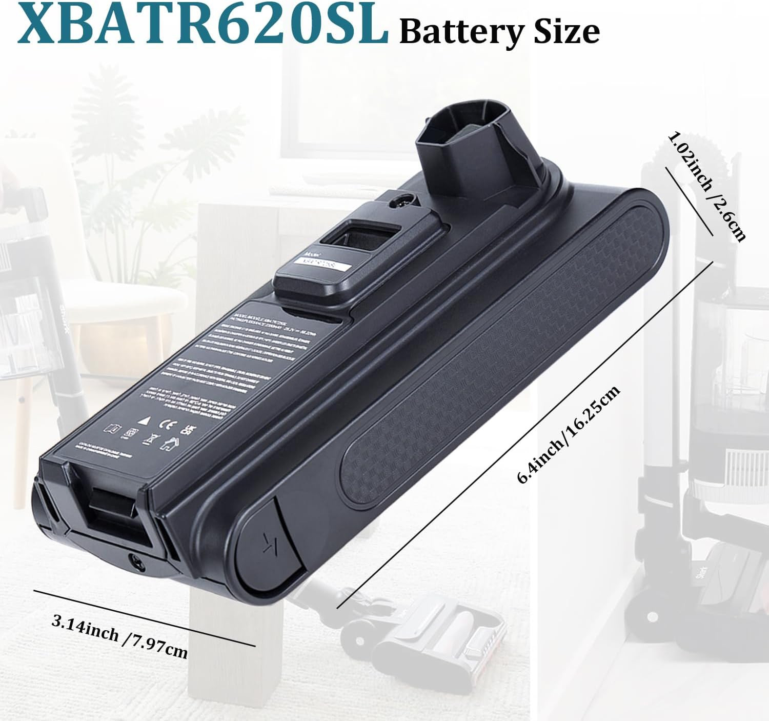 XBATR620SL Replacement Battery Compatible with Shark IZ540H, IZ562H, UZ565H, LZ5