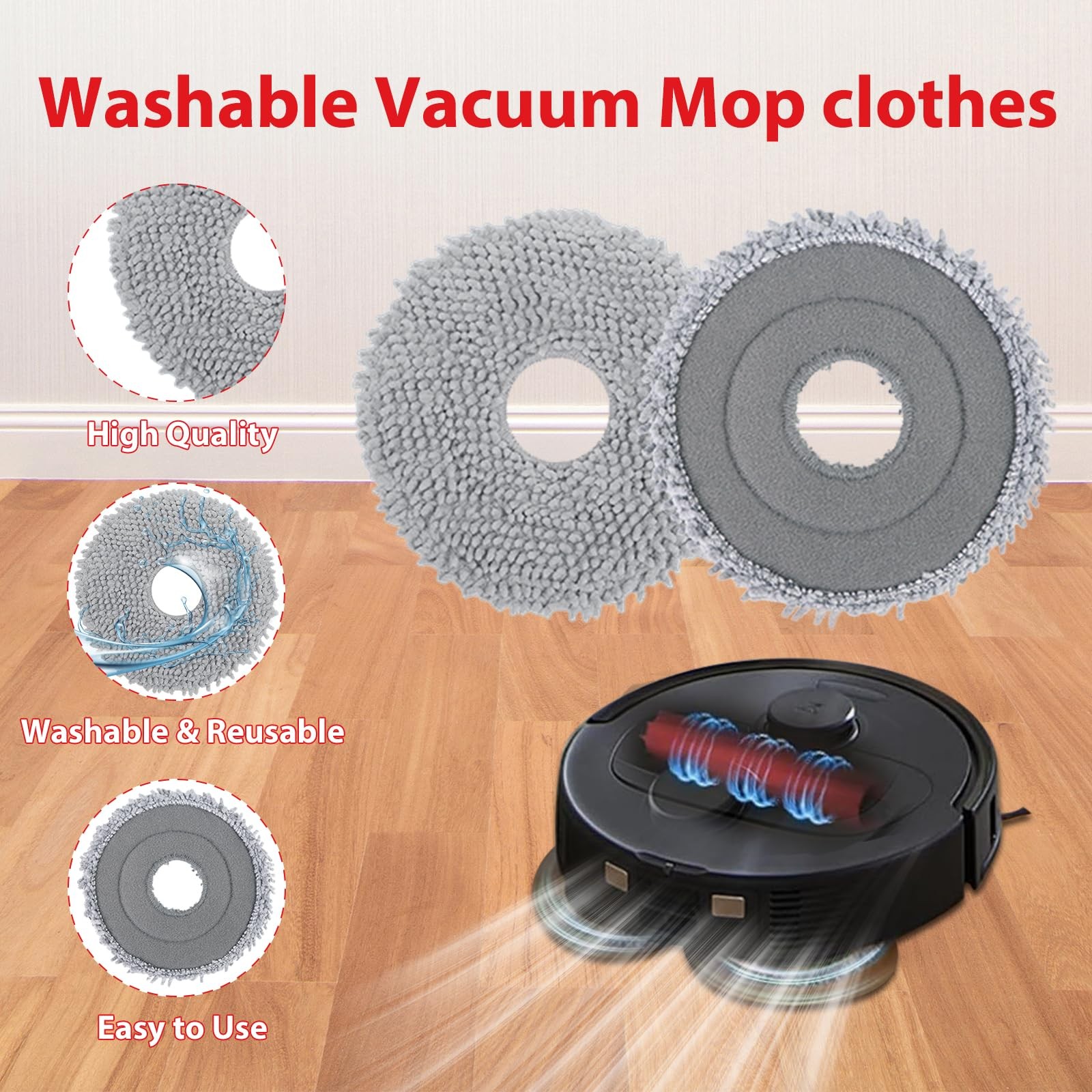 30 Pack QV 35A For Roborock QV 35A, QV 35S, QR 598, QR 798 Robot Vacuum,2 Mai…