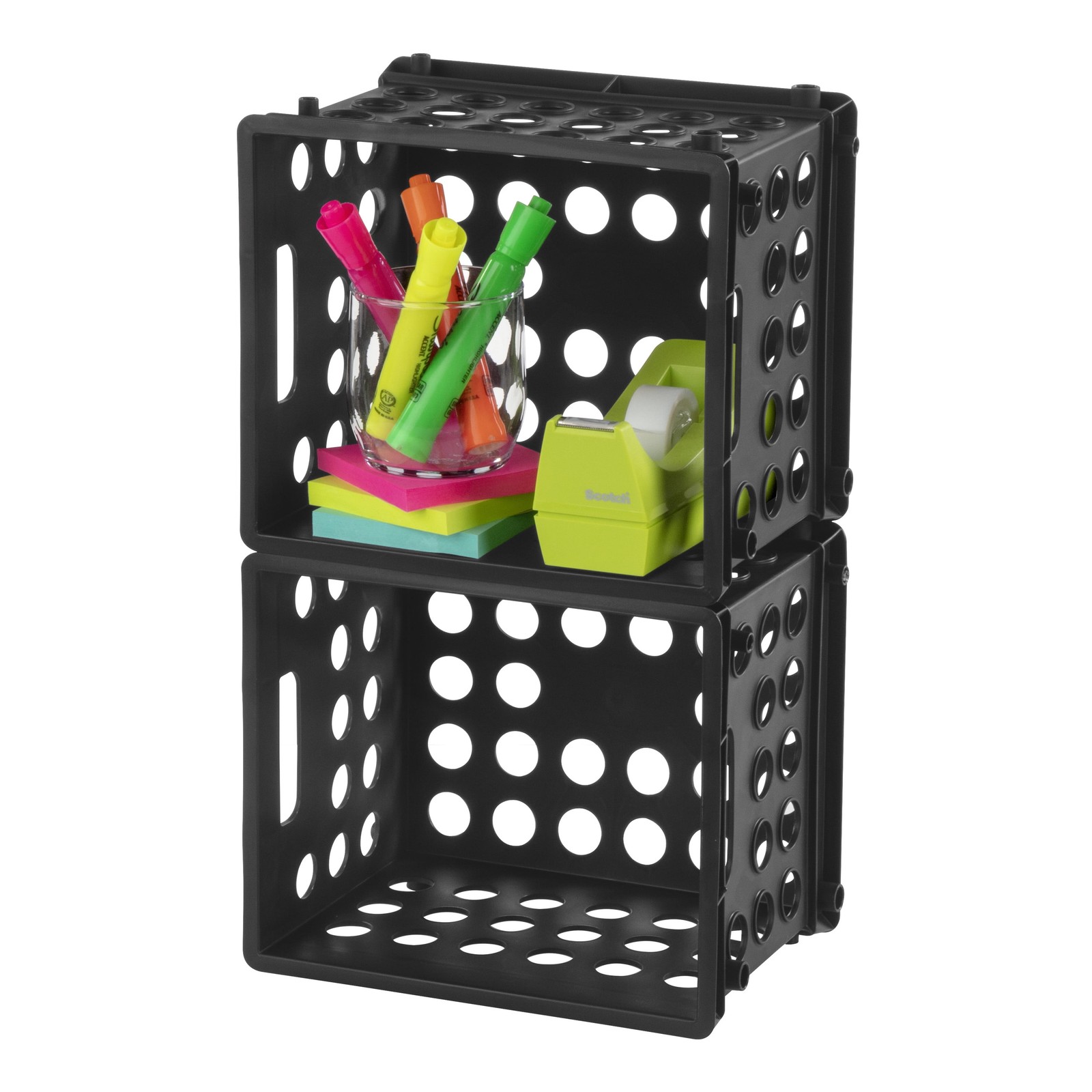 (6 pack) Sterilite Mini Crate, Multi-Purpose Plastic Storage Bin, Black