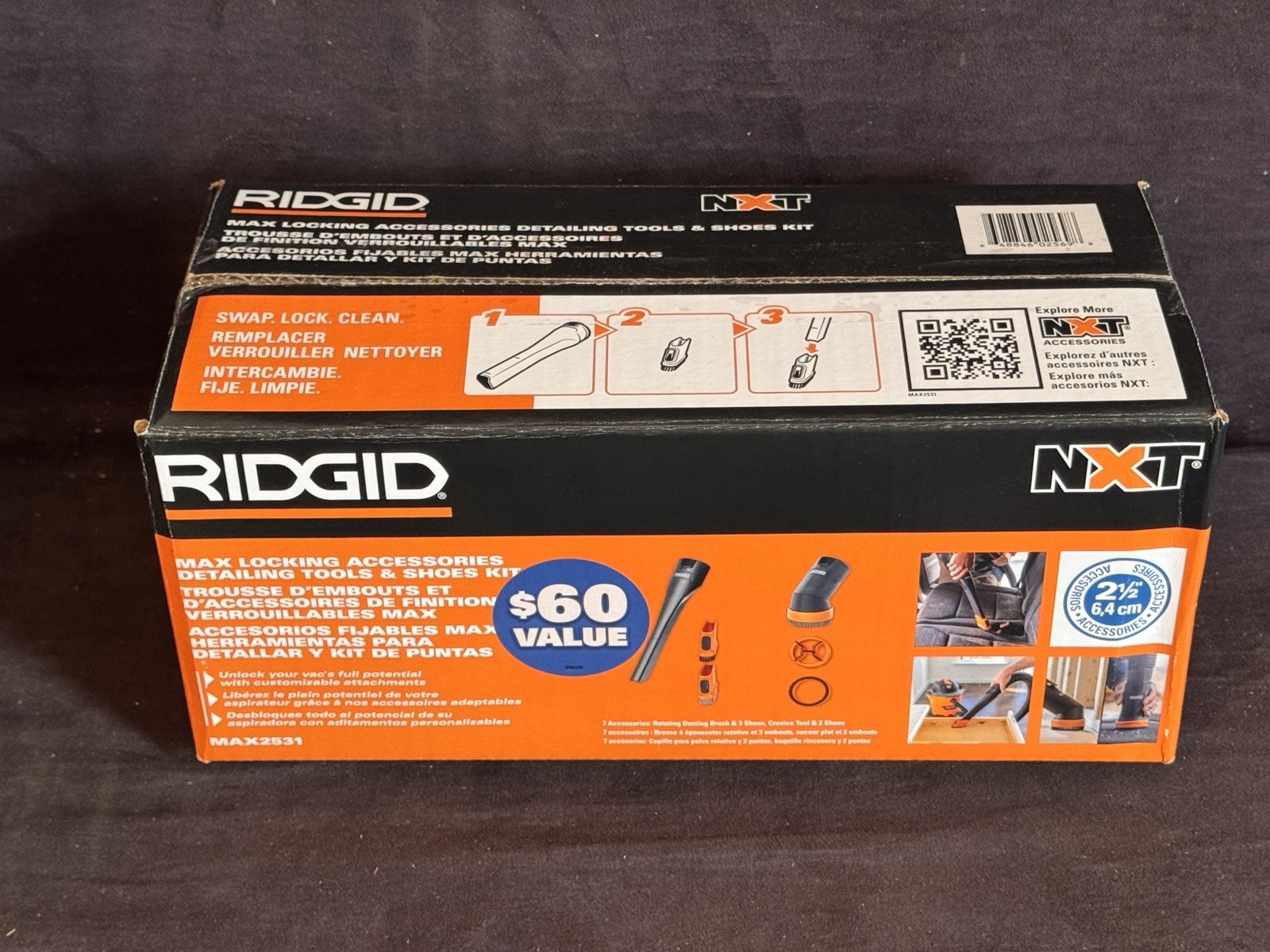 RIDGID MAX 2531 2-1/2 in. Crevice Tool, Dusting Brush Shop Vacuum Attachments