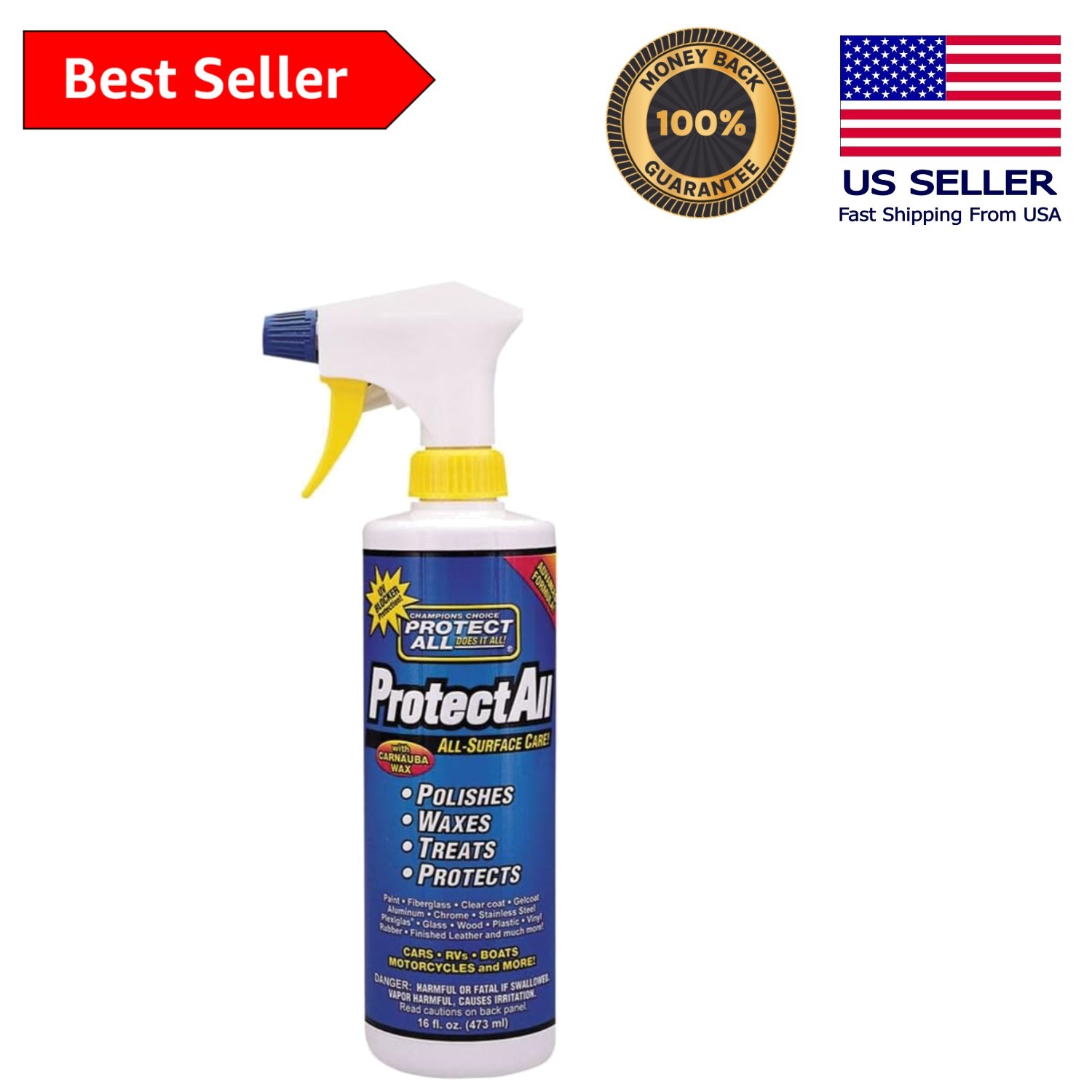 Professional-Grade All-Surface Care Spray: Cleaner, Wax, & UV Protectant in 1