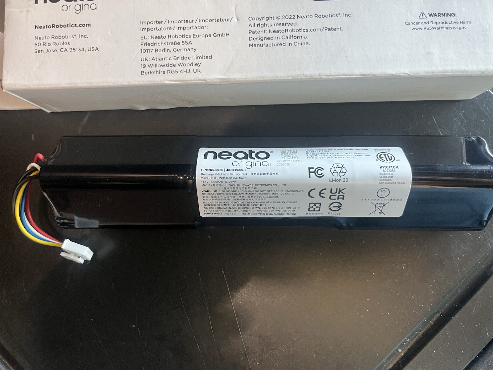 Neato Rechargeable Li-Ion Battery Pack 205-0026 for Neato D10 4200mAh