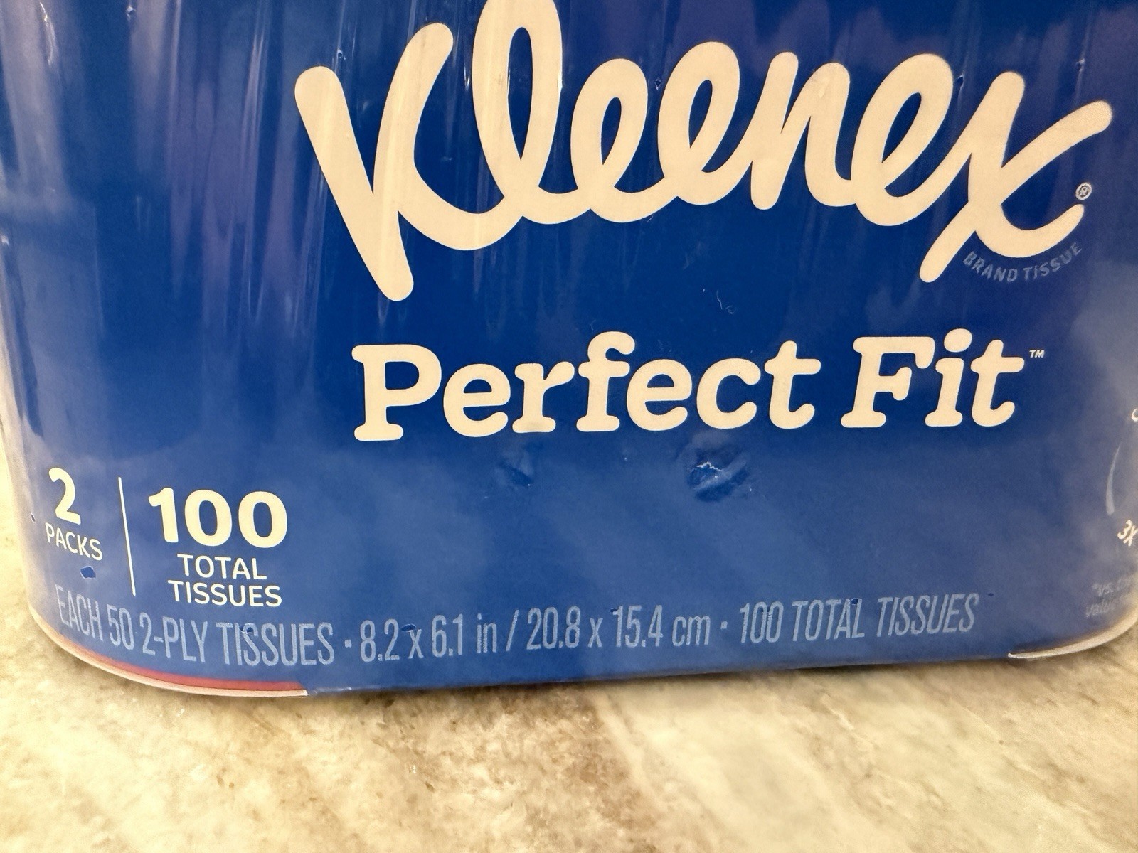 Kleenex Perfect Fit Tissue Box 2-Pack 2-Ply 100 Tissues 8.2 x 6.1 in EB3