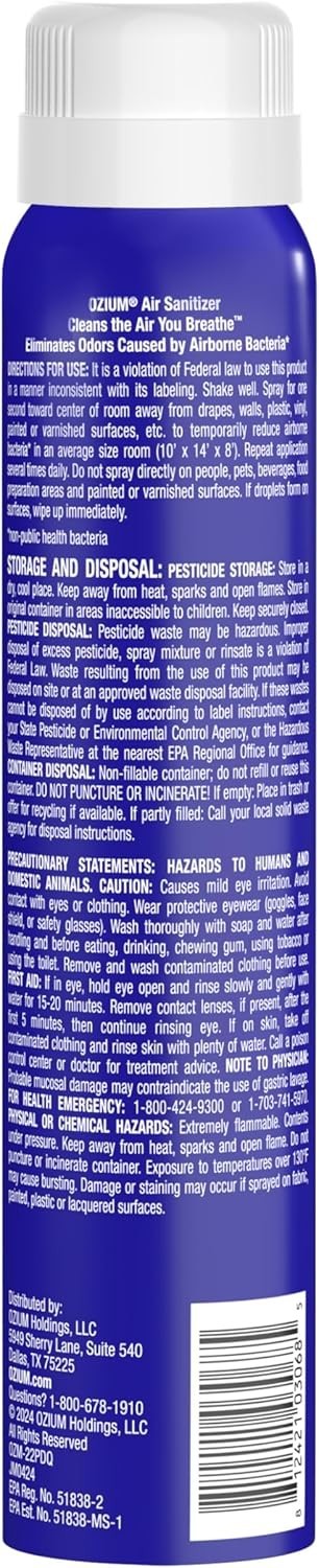 Ozium Air Sanitizer & Odor Eliminator for Homes, Cars, Offices 3.5oz Each Lot