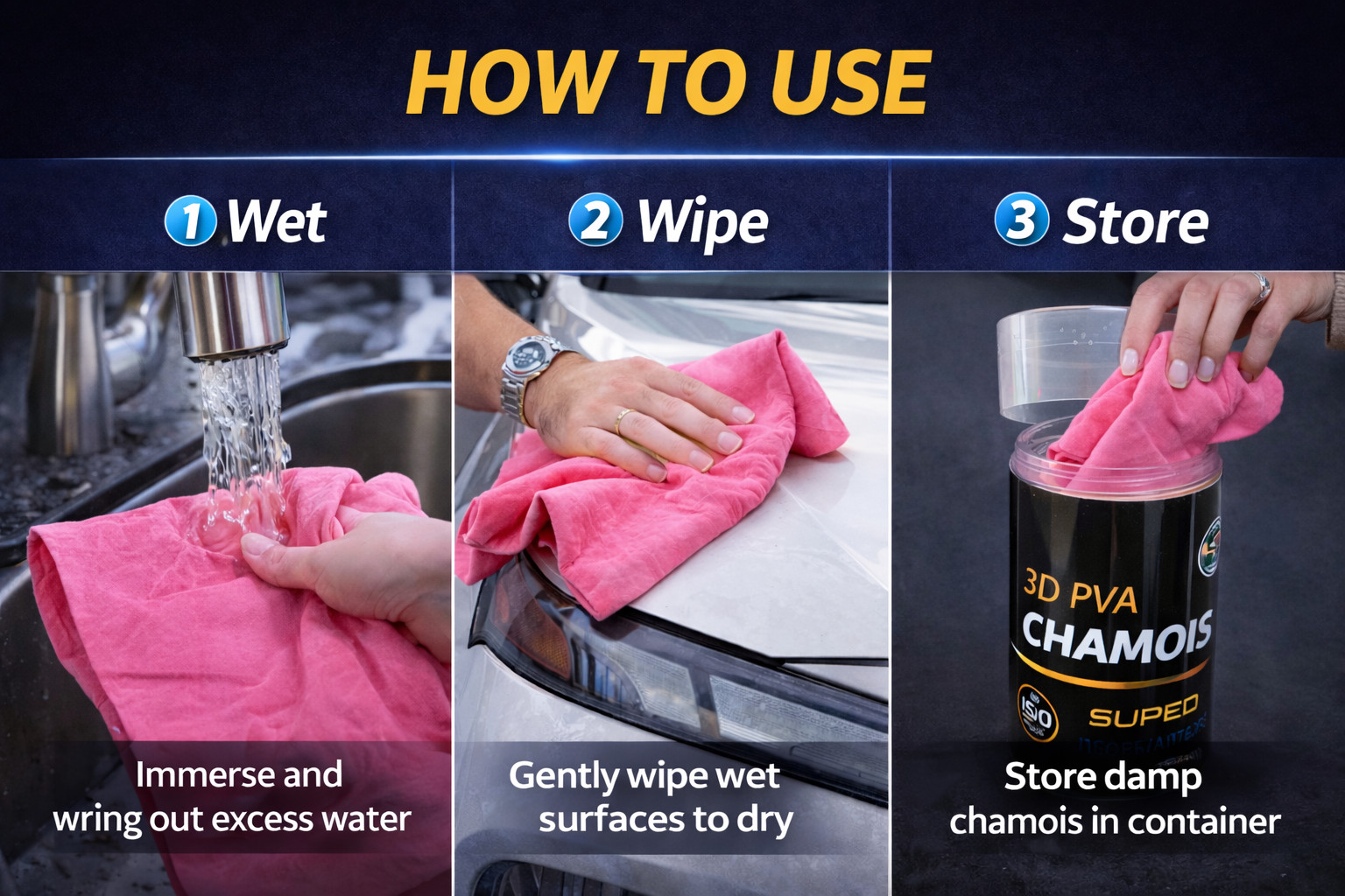R.A. Premium 26×17 Shammy Cloth for Car Drying-Super Absorbent Synthetic Chamois