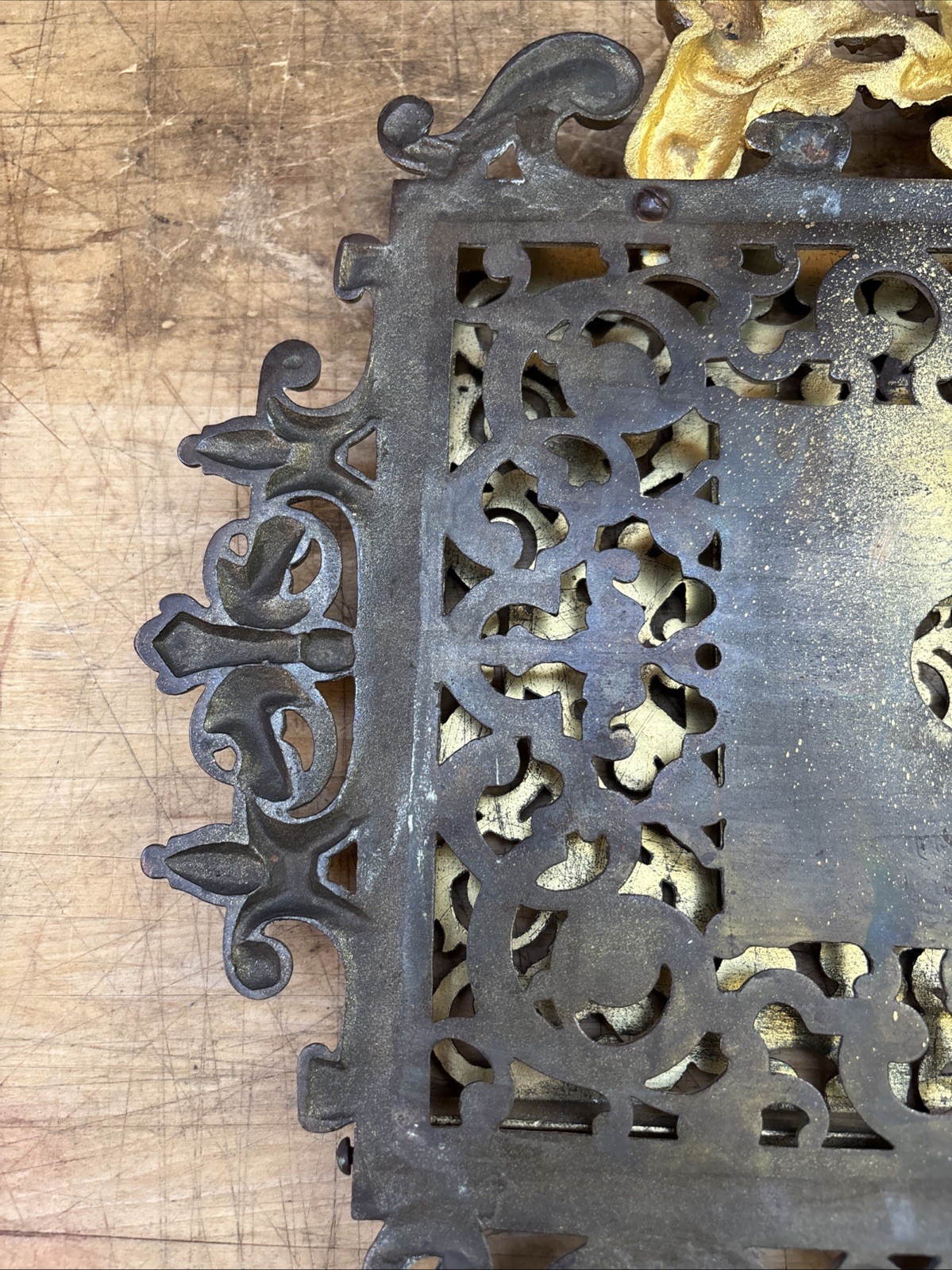 Antique Ornate Renaissance Design Solid Brass Wall Mounted Mail/ Magazine Holder