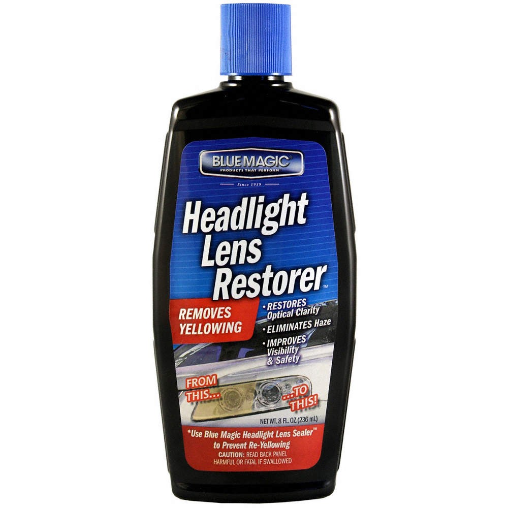BLUE MAGIC 725-06 Headlight Lens Restorer,8 Oz,Bottle,Blue PK 10