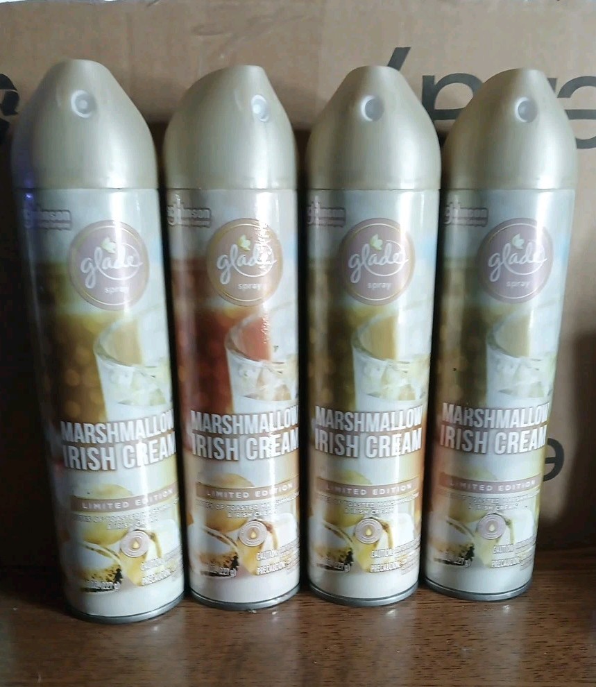 4 Glade Limited Edition MARSHMALLOW IRISH CREAM Automatic Air Freshener Sprays