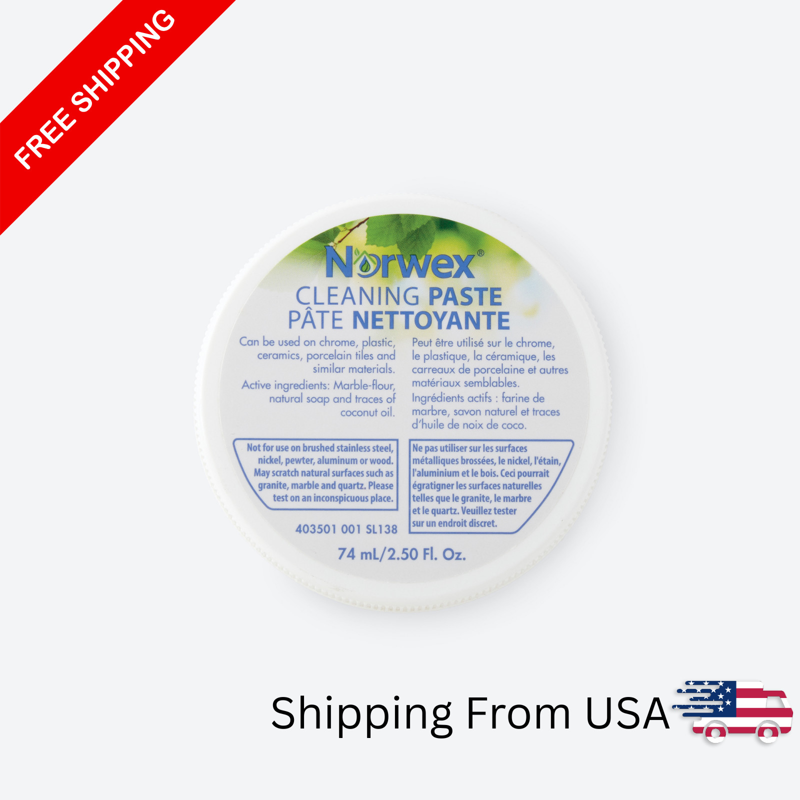 Norwex Cleaning Paste Stain Removal, Cleans Dirt & Polish 75ml 2.50 Fl.Oz