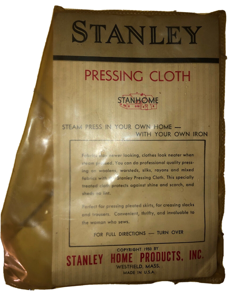 1950 *Unused* Stanley Home Products, Inc. Pressing Cloth