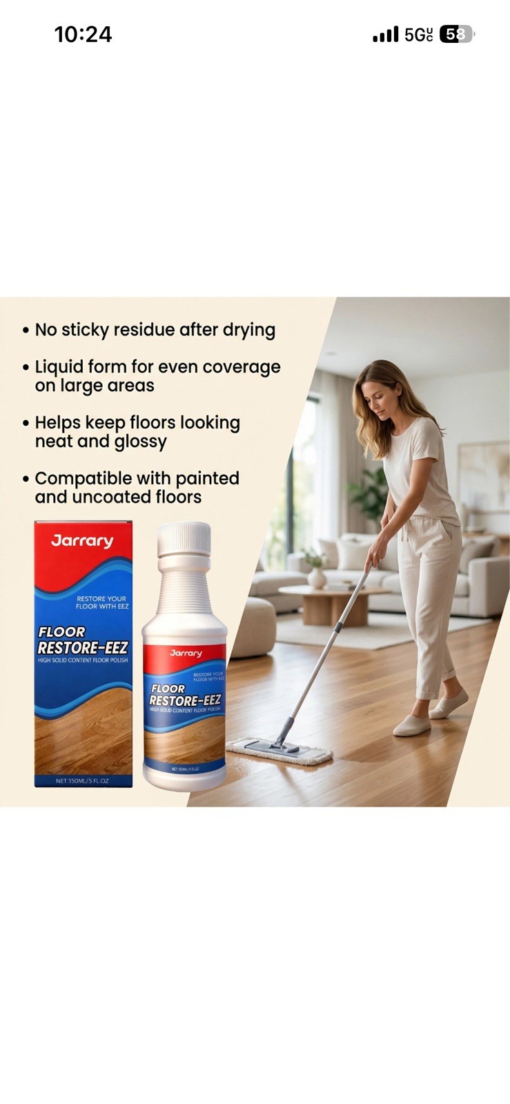 Clean-Eez Ultimate Floor Restorer & Polish – Revitalize,Protect,Shine Wood 150ml