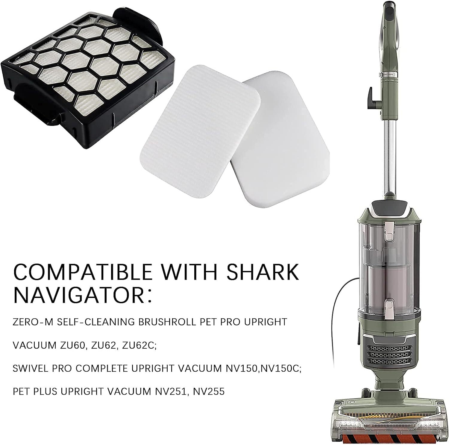 Filter Replacement for Shark ZU62 ZU60 NV255 NV150 NV251 NV151 1238FT60 1239FT60