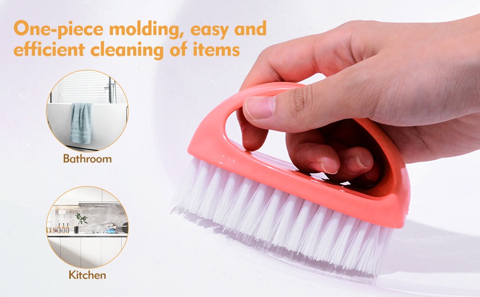 2 Pack Small Scrub Brush,Heavy Duty Stiff Nylon Bristles Cleaning Brush,Durable