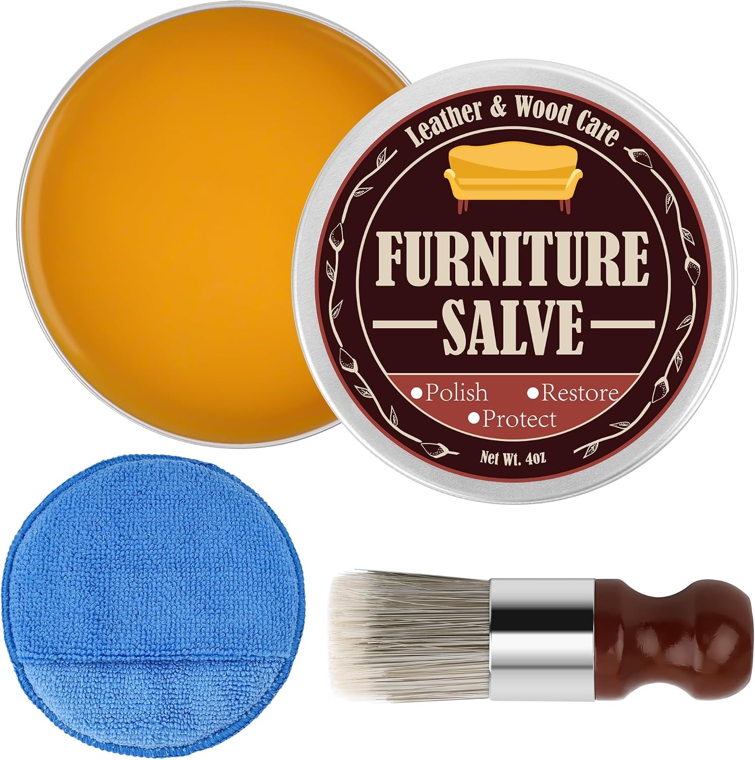 Furniture Salve for Leather & Wood-Polisher Restorer Conditioner Repair Kit |