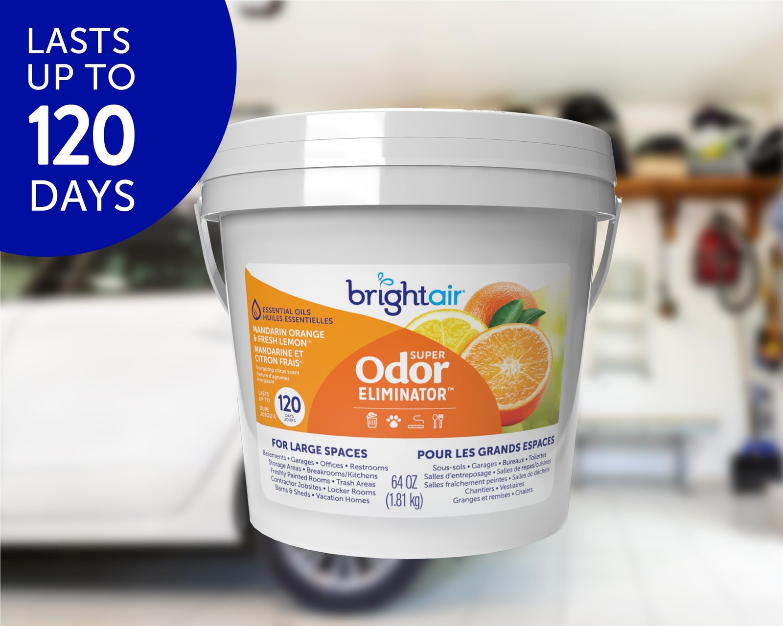 64 oz. Super Odor Eliminator, For Large Spaces, Mandarin Orange & Fresh Lemon…