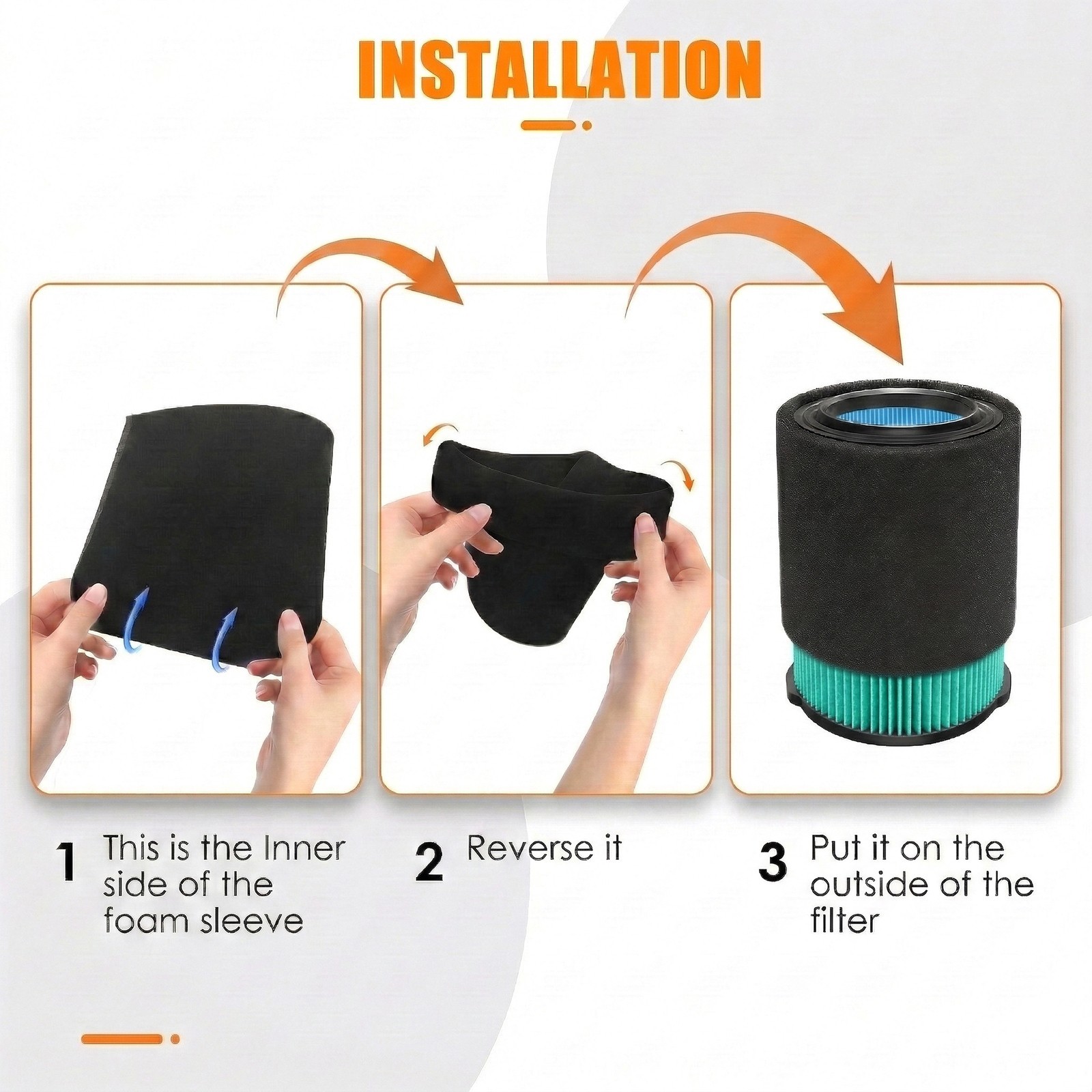 2Pack VF6000 5-Layer Filter Fits Ridgid Shop Vac 5-20 Gal Wet Dry Vacuums