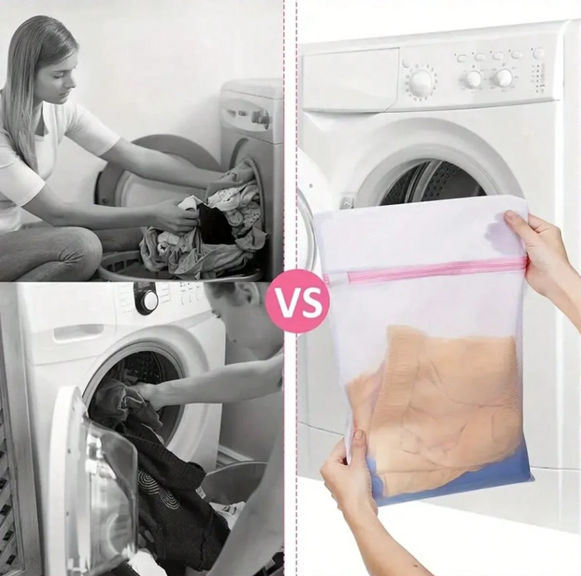 Zipper Mesh Laundry Bag for Bras & Underwear 11.8 × 15.7 in Washing Machine Safe