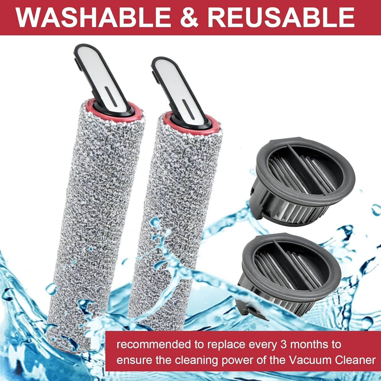 Brush Rollers and Filters Compatible with Dreame H14/H14 Pro Vacuum Cleaner |…