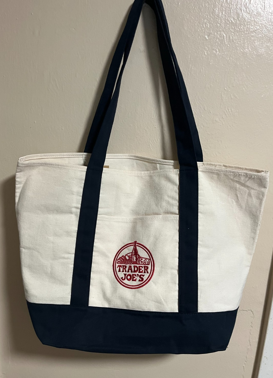 Trader Joe’s Canvas Tote Shopping Bag – LARGE CLASSIC NAVY BLUE – NEW with TAGS
