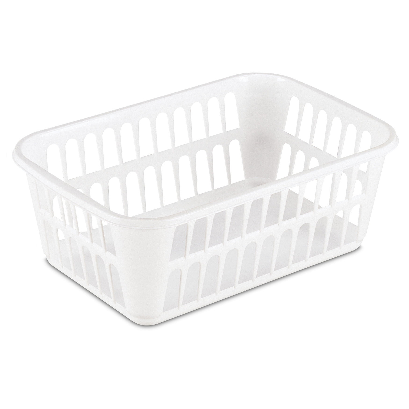 (6 pack) Storage Basket, Versatile Open Plastic Bin, White