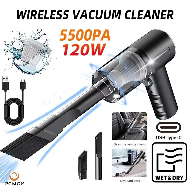 1pc Wireless Vacuum Cleaner Dual Use for Home and Car 120W High Power Powerful V