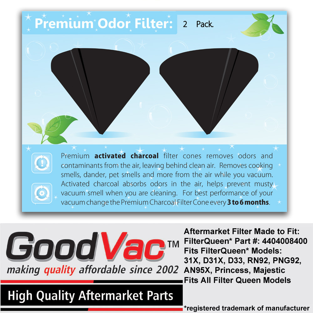 GoodVac Activated Charcoal Cones to Fit ANY Filter Queen Vacuuum