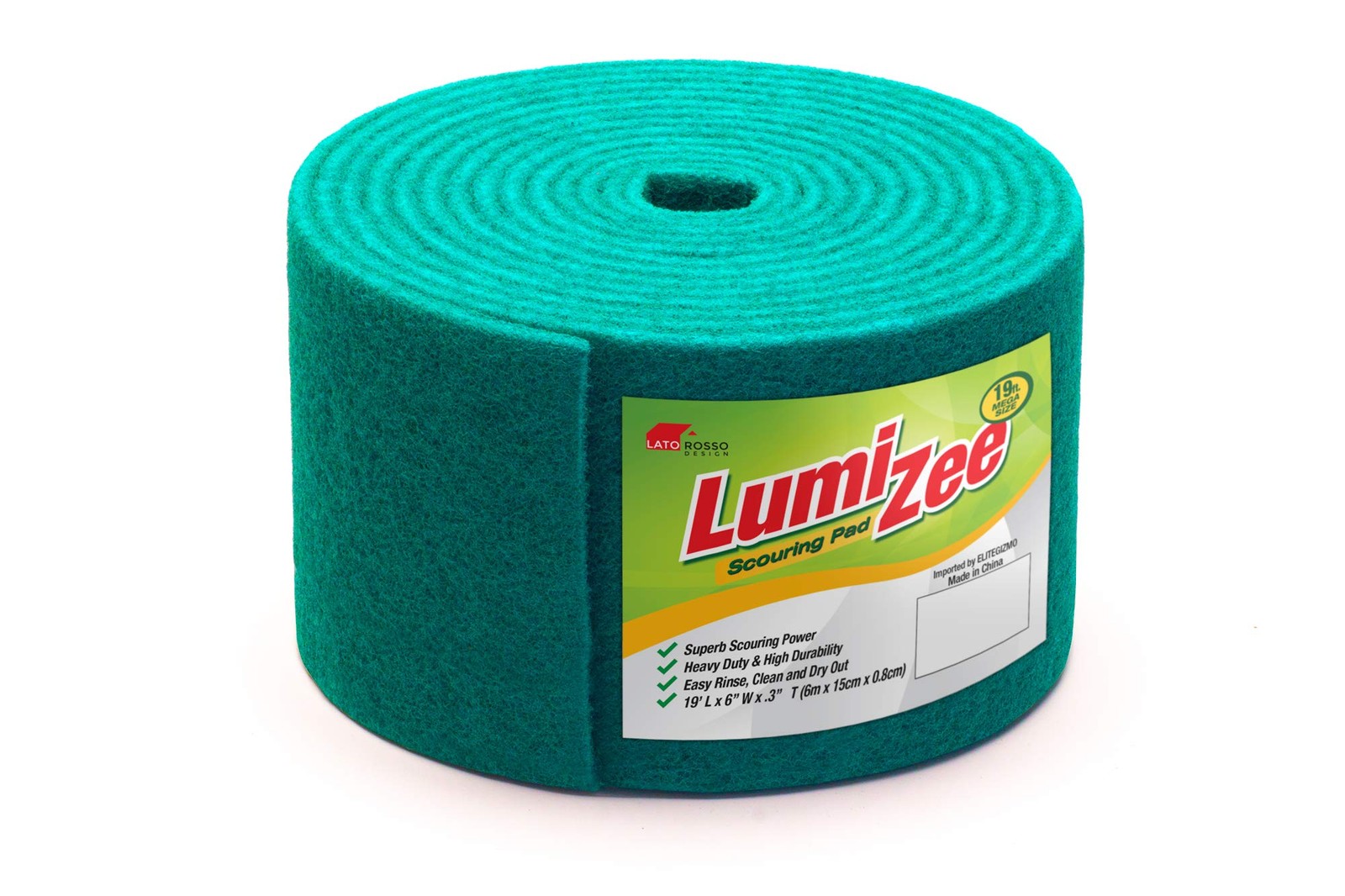 Green Scrubbing Pad Roll 19ft Economy Size Medium Duty Abrasive Scrub Sponge …