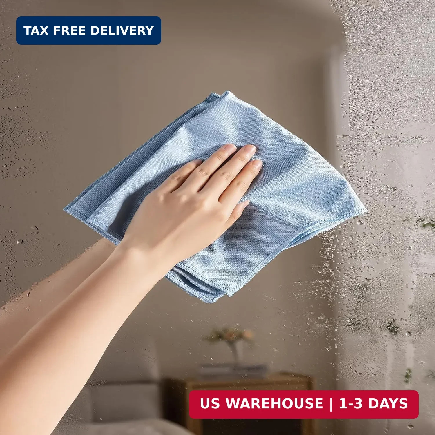 Microfiber Glass Cleaning Cloth 8 Pack, 16 Inch X 12 Inch, Lint Free Quickly Cle