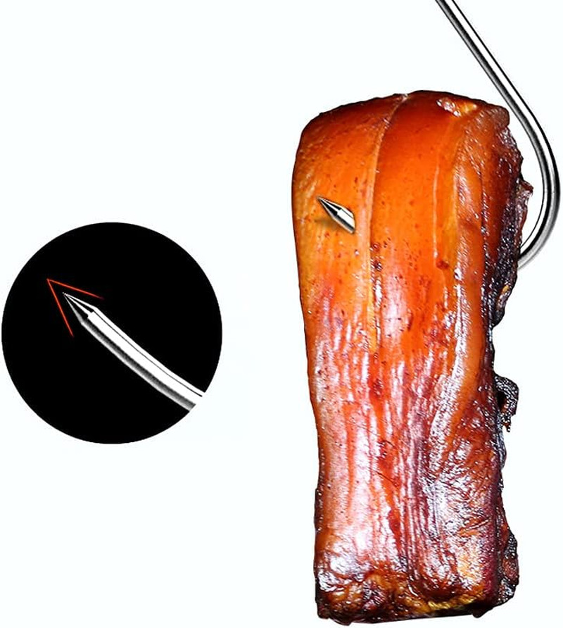 20Pcs Stainless Steel Meat Butcher Hooks for Hanging Drying BBQ Grilling Sausage