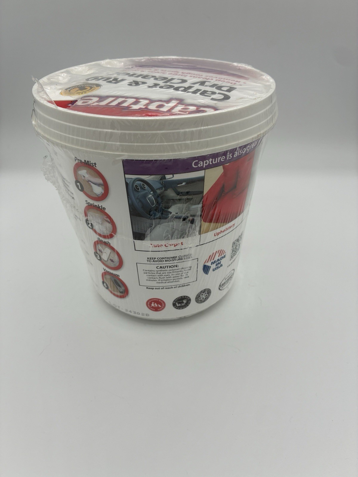 Capture Carpet & Rug Dry Cleaner Powder 2.5 lbs Deep Clean Stain Remover Tub New