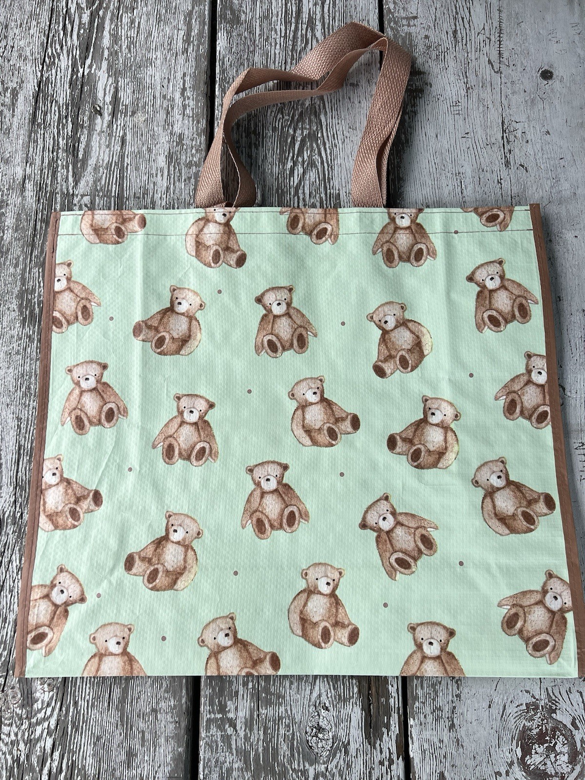 NEW Reusable Large Shopping Grocery Bag Tote TEDDY 🧸 BEARS all over