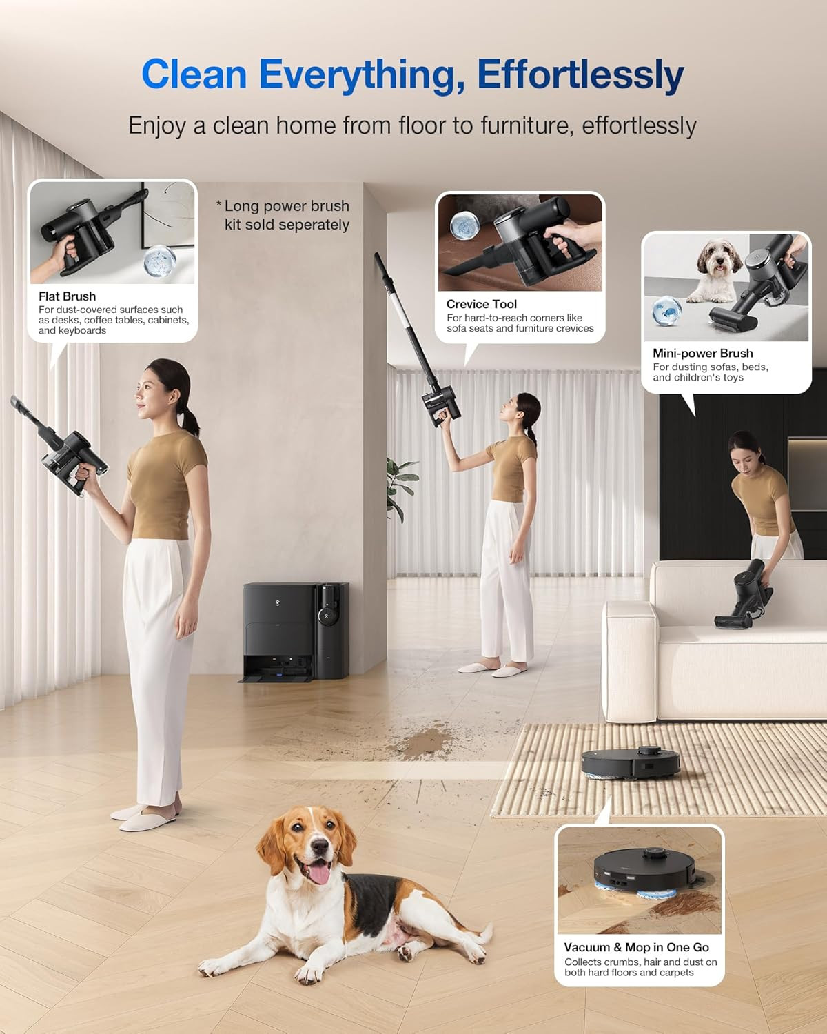 DEEBOT T30S Combo Robot Vacuum and Mop, All-In-One Cleaning Hub, 11000Pa, Zerota
