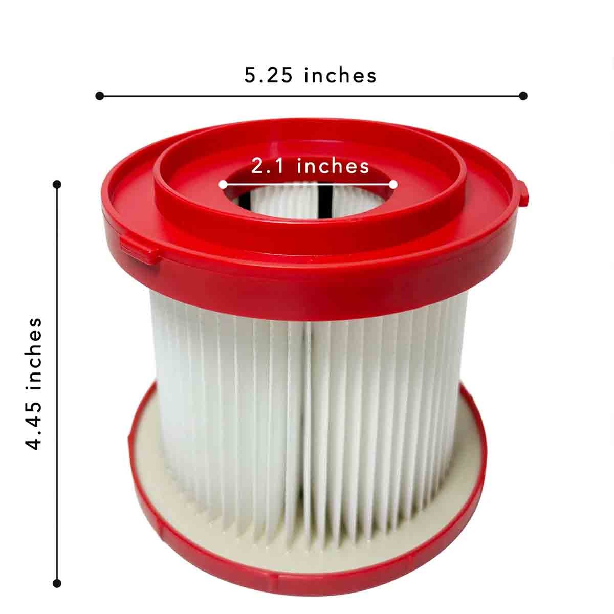 4 Pack 49-90-1900 Replacement Filter for Milwaukee M18 M12 Wet/Dry Shop Vac