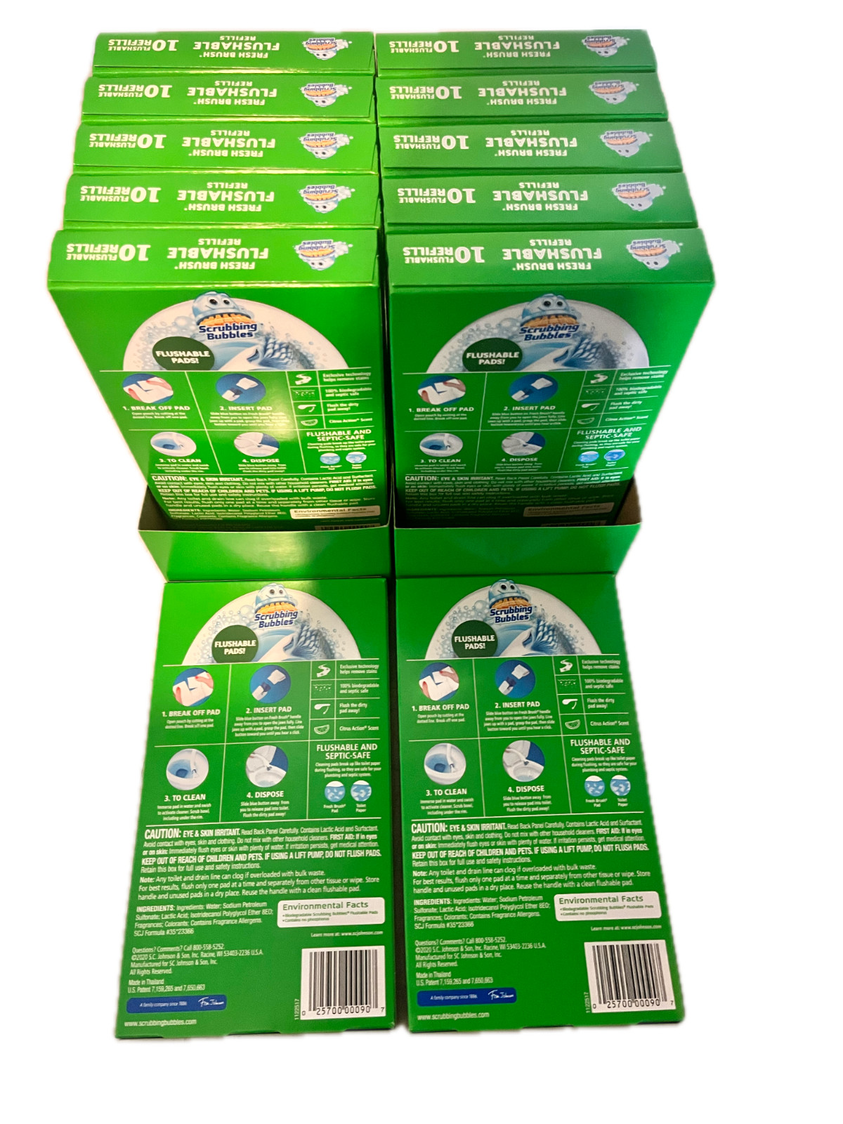 Scrubbing Bubbles Fresh Brush Flushable Refill Pads 120ct Toilet Cleaner Heads