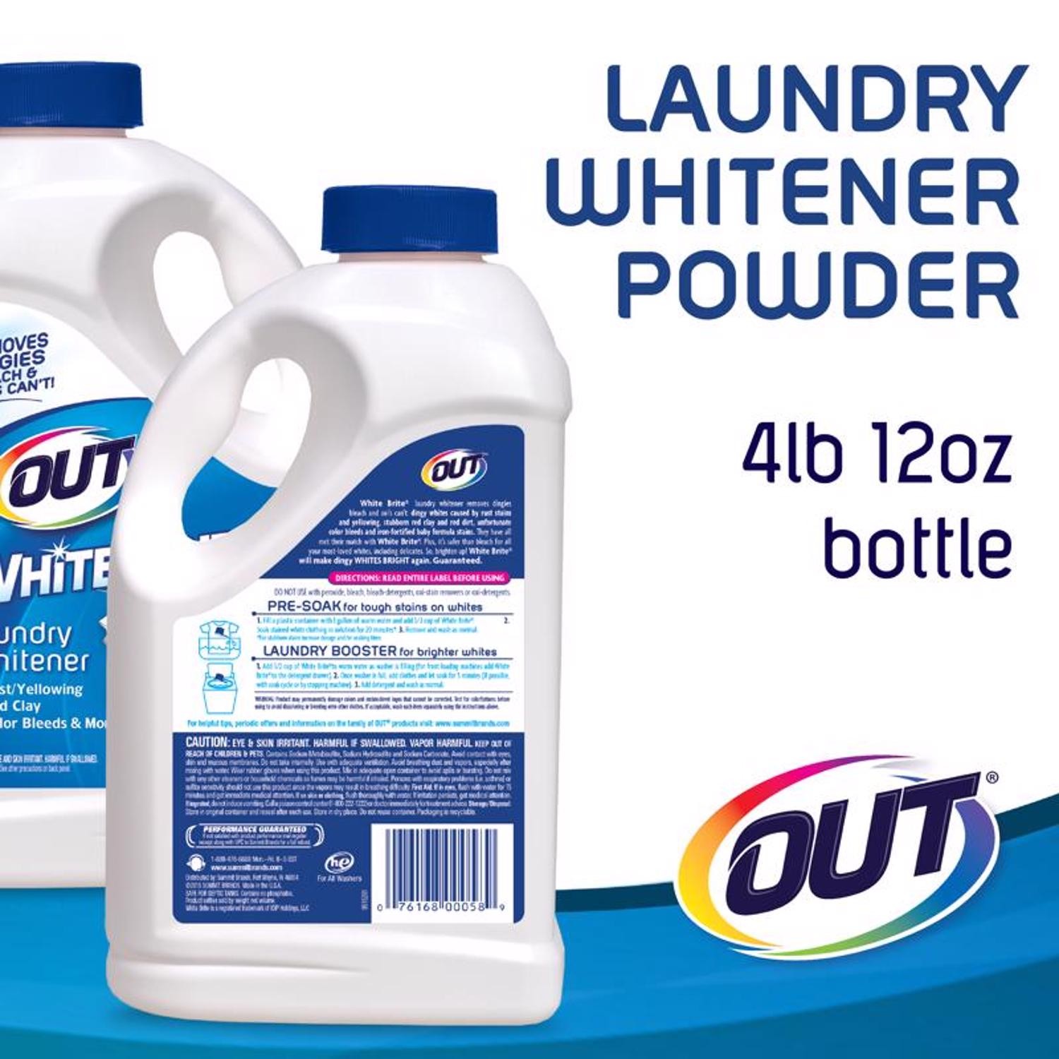 White Brite WB30N White No Scent Laundry Whitener Powder 12 oz.