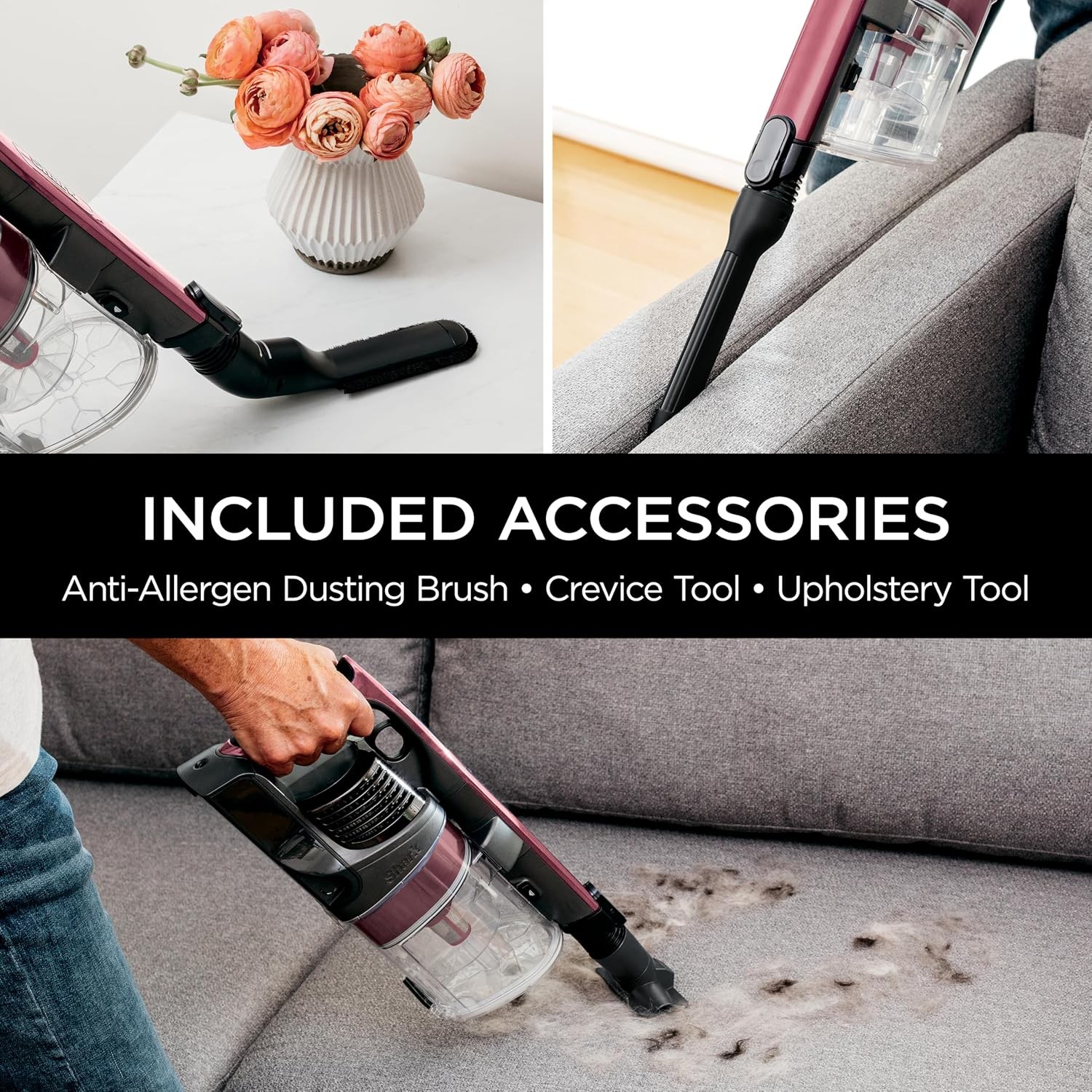 Cordless Stick Vacuum 40min Runtime Removable Handheld Red Lightweight