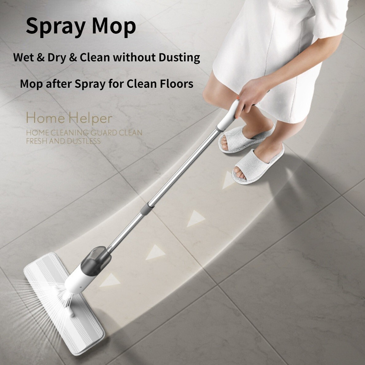 1/2Set Spray Mops for Floor Cleaning with 5 Washable Pads,Wet Dry Microfiber Mop