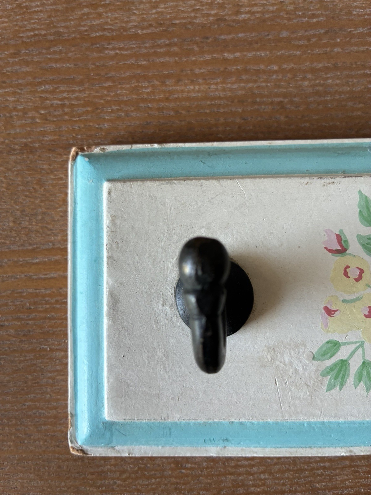 Vintage Interior Accents Shabby Rose 3 Hook Wall Hanger Floral Cottage Chic
