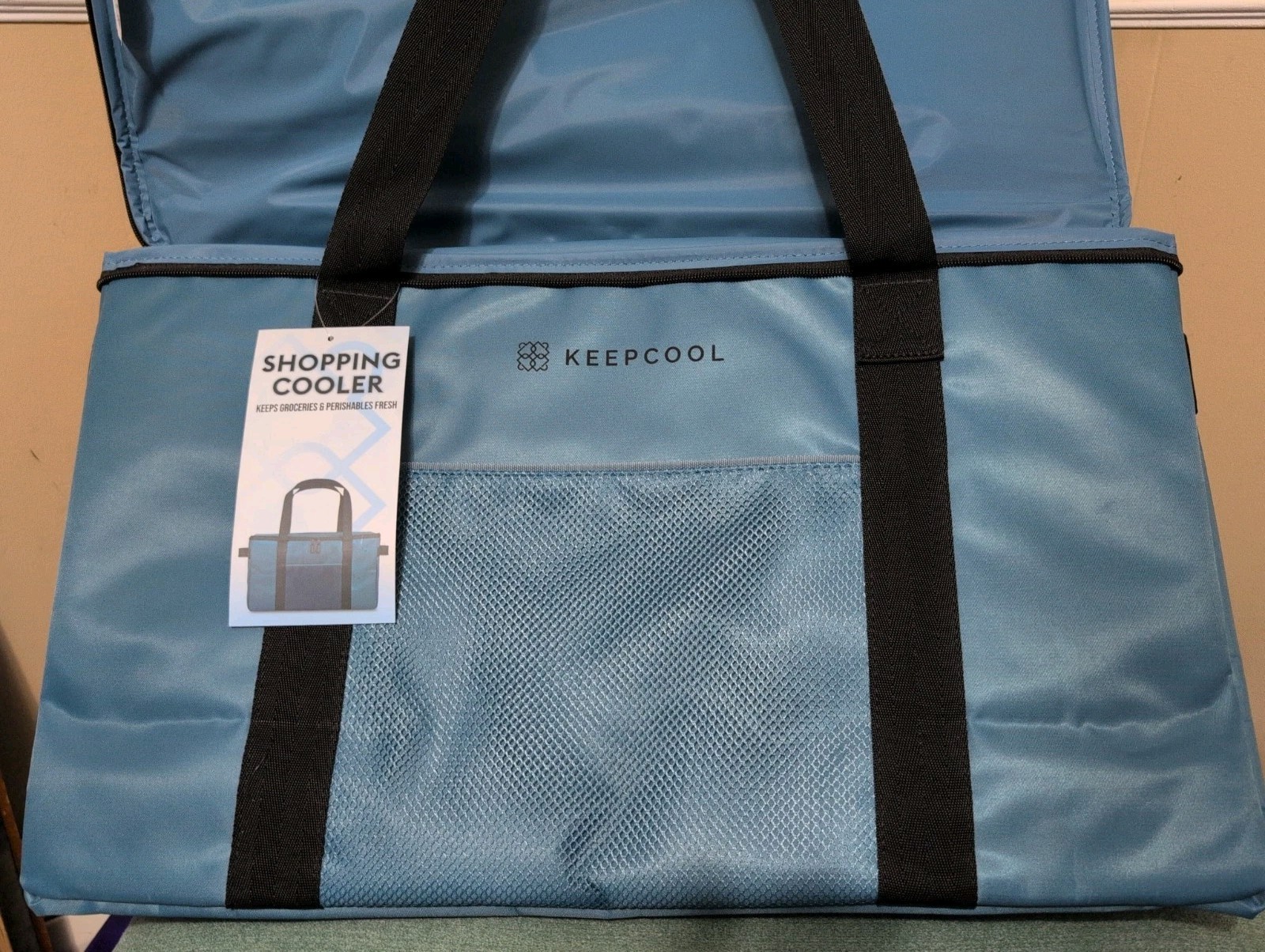 Keep Cool Insulated Reusable Shopping Bag Cooler BLUE Costco KEEPCOOL 20″ W