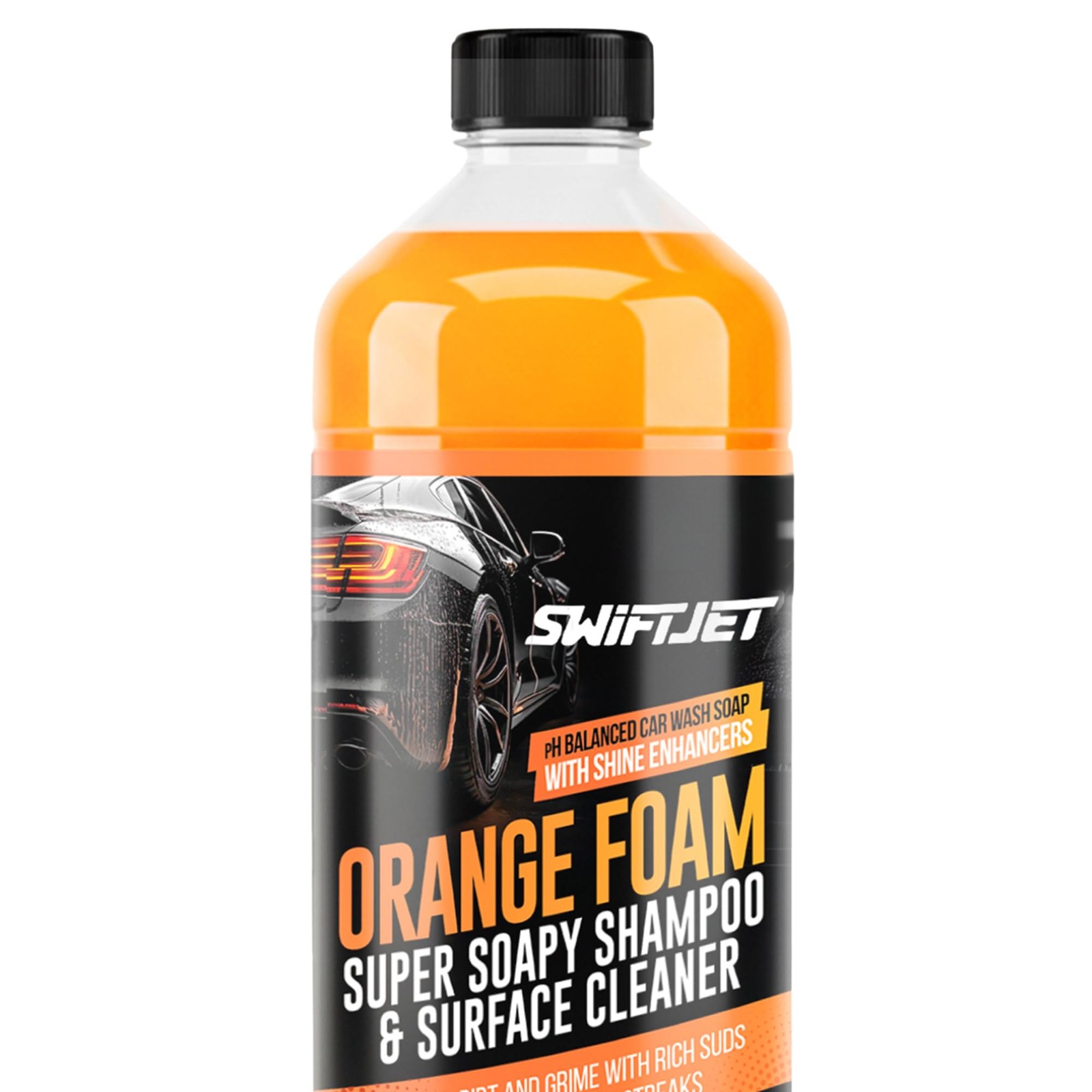 Orange Foam Car Wash Soap pH Balanced Shampoo Thick Suds 16 FL OZ Cleaners
