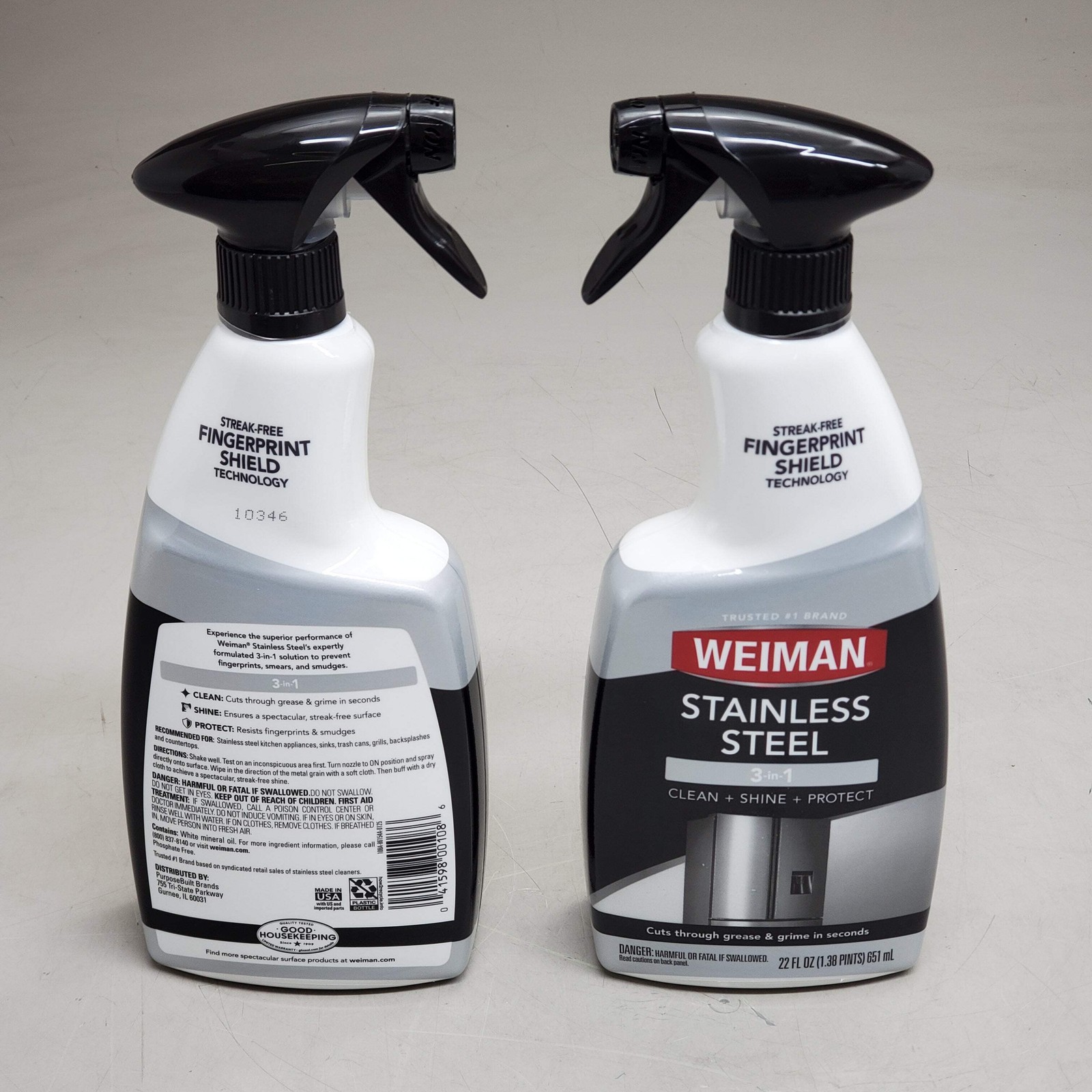 WEIMAN (2 Pack) Stainless Steel 3 in 1 Clean Shine Protect Cleaner 22 fl oz 108A