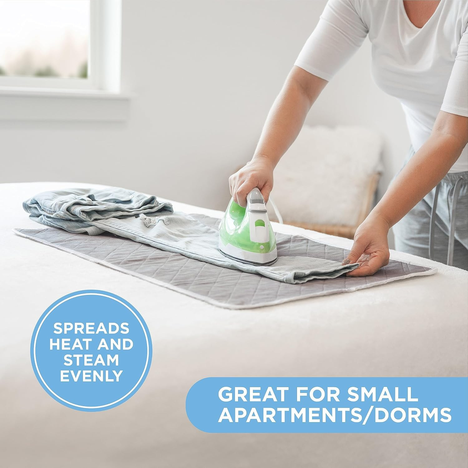 Ironing Mat, 28.25” x 19” Magnetic Laundry Pad, Gray | Scorch-Resistant, Wash…