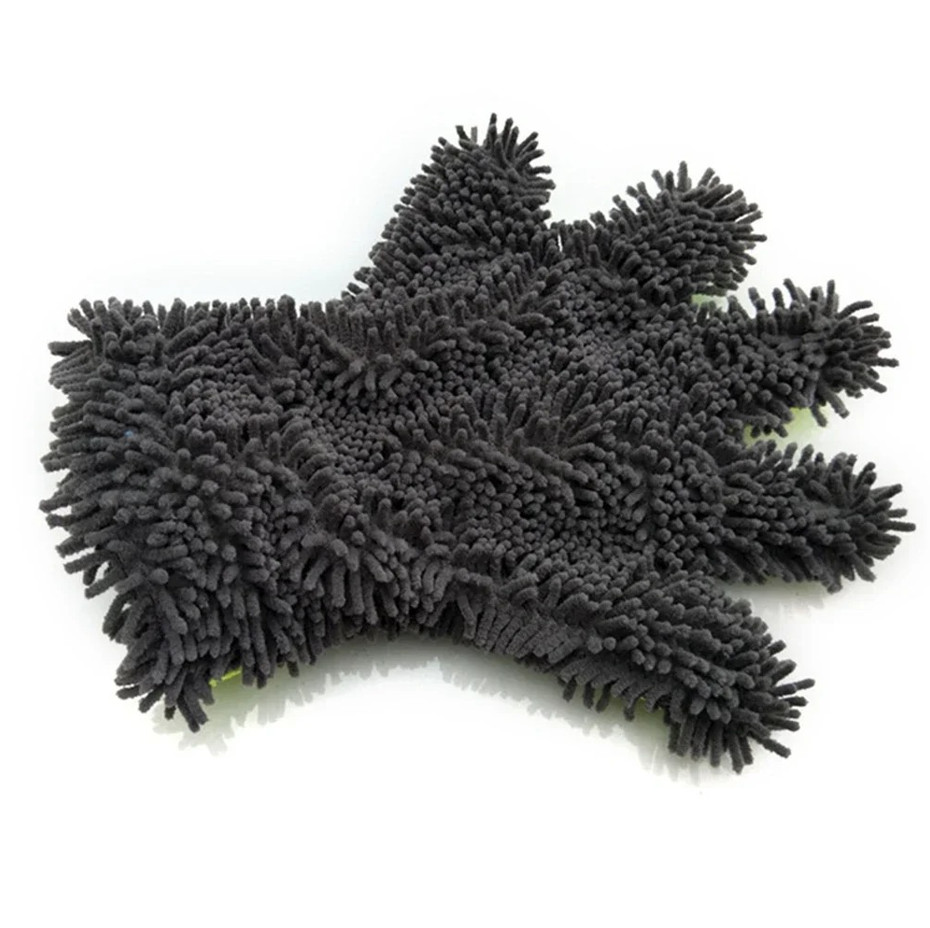 1 pc Soft Microfiber Car Wash Glove – Full-Finger Chenille Cleaning Mitt
